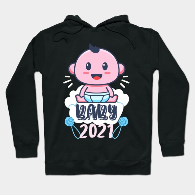 Baby 2021 Child Birth Announcement Family Hoodie by Foxxy Merch